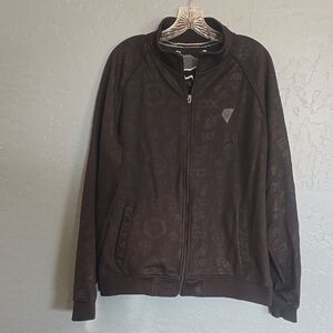Y2K Fox Men's Black AOP Zip-Up Track Jacket